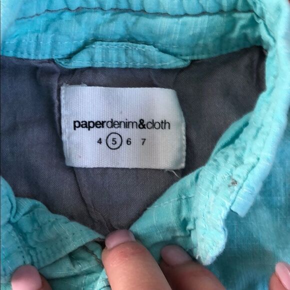 Paper denim & cloth 100% cotton button down - 5T - Picture 4 of 5